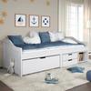 VidaXL Day Bed with 3 Drawers IRUN White 90x200 Cm Solid Pine Wood 3185214