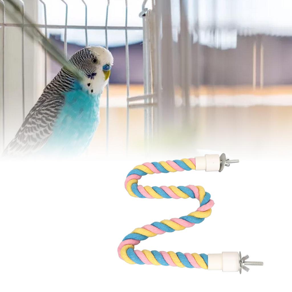 Bird Cotton Rope Perch Colorful Bendable Safe Climbing   Rope Toy for Cockatiels Lovebirds Budgies