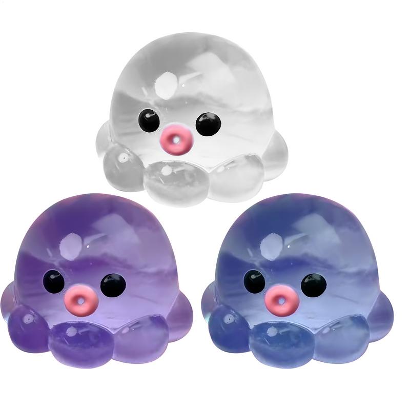 Squishy Toys Homemade Bubble Hairstyle Game Stress Ball Clear Crystal Octopus Squeeze Toy Stress Relief Toy Birthday Gift for Ki