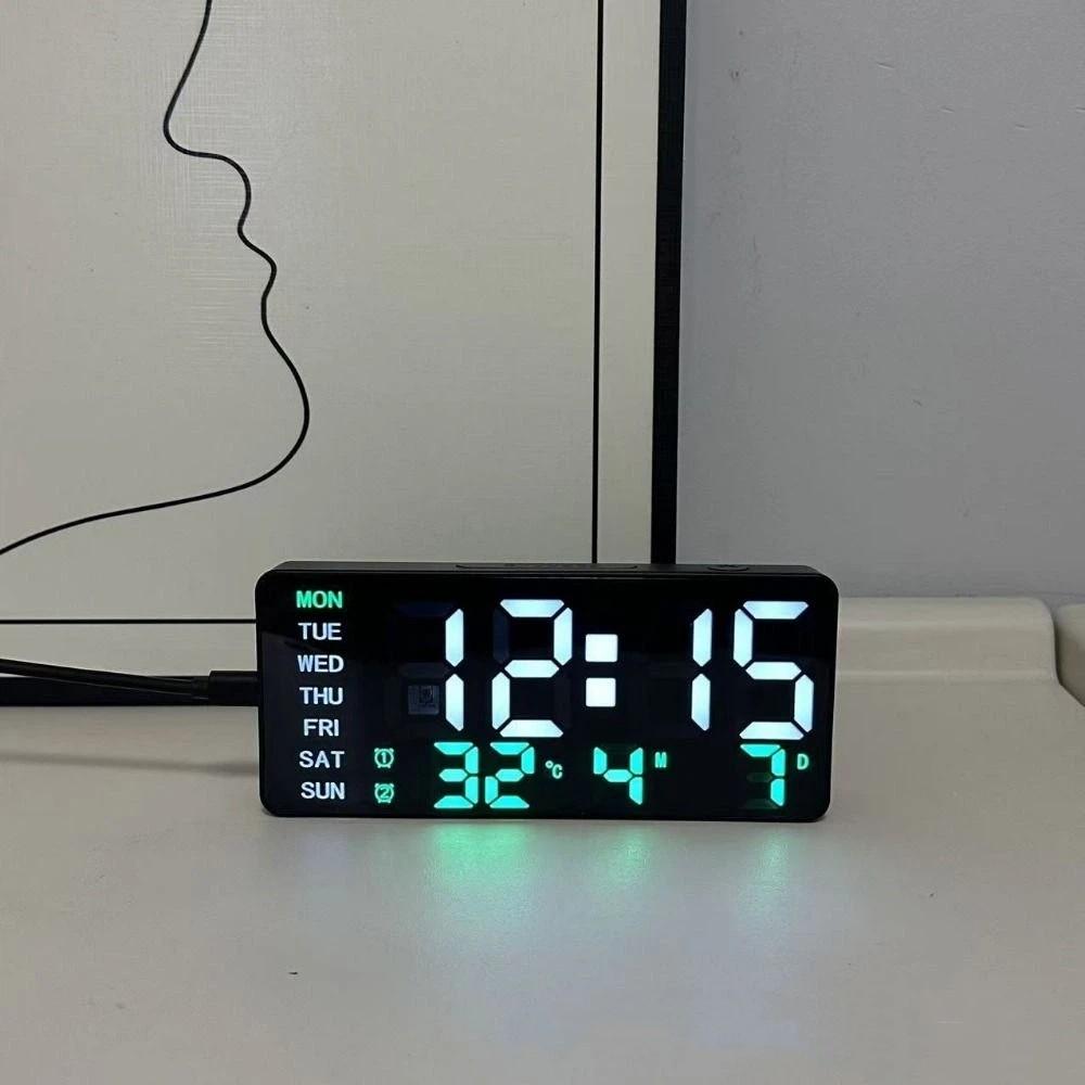 Multifunctional LED Digital Clock Large Screen Date Week Display Timer Desktop Clock Home Decor