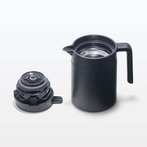 MUJI Wide-Mouth, Easy-to-Wash Insulated Tabletop Pot, Black, 0.8L, 84334559