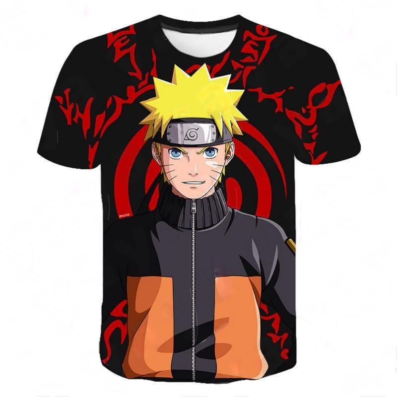 Kids Anime Naruto Uzumaki Sasuke 3D Full Print T-shirt Boys Girls Short Sleeve Casual Oversized Naruto Fan