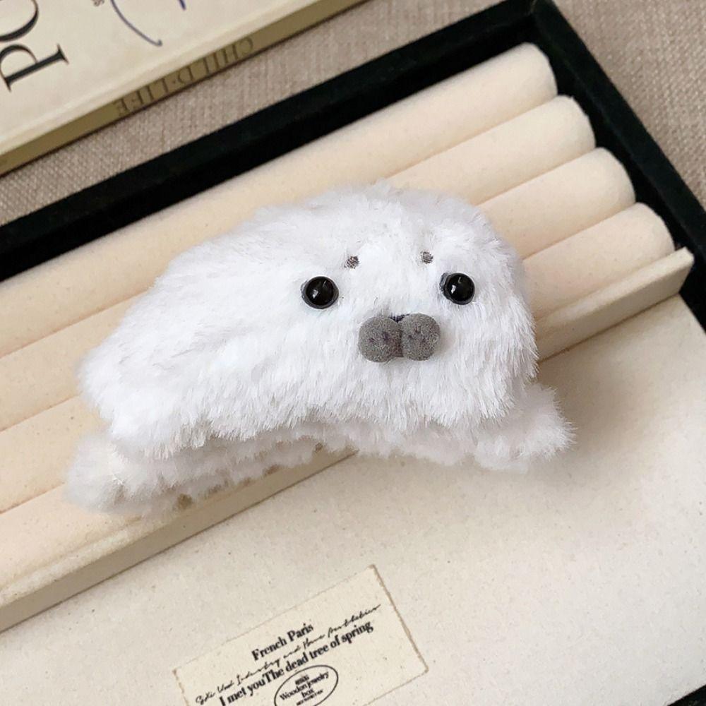Hairpin Plush Hair Clip Cute Large Shark Clip Fashion Little Seal Hair Claw  Girl