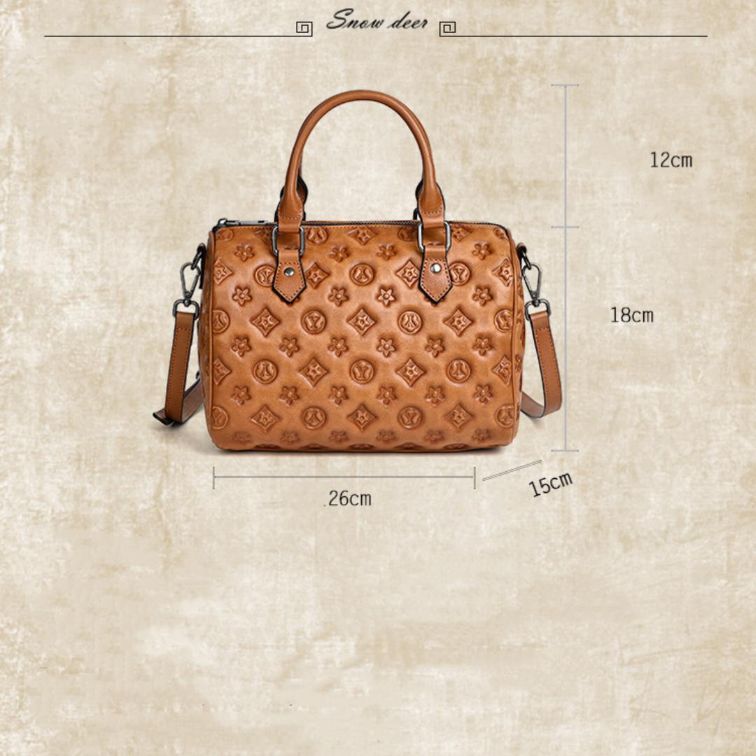 Большая вместительная сумка через плечо с тиснением Vintage Tote 26*15*18 зелёный — фото 8