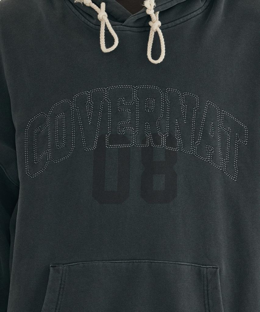 Arch Logo Pigment Graphic Hoodie Khaki Gray