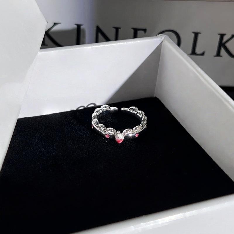 Super Sweet Apple Strawberry Fruit Enamel Open Ring Niche Design Cute Sweet‑Cool Adjustable Stack‑Wear Index‑Finger Trend Jewelry