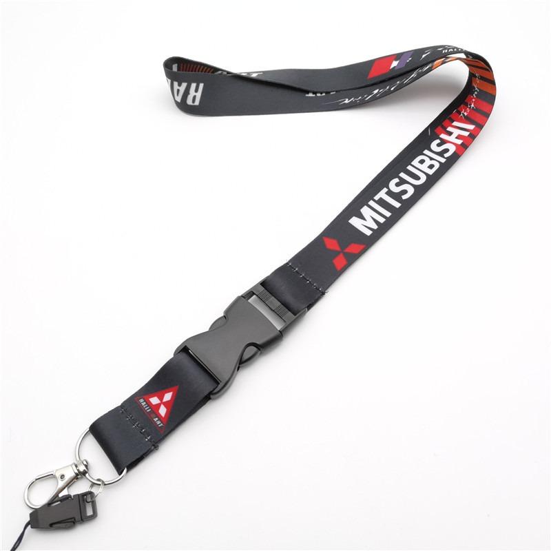 

Lanyard Nylon Printing Car Logo Keychain Motorcycle Auto Keyring for Mitsubishi Lancer EX Outlander ASX Ralliart Pajero 4 l200