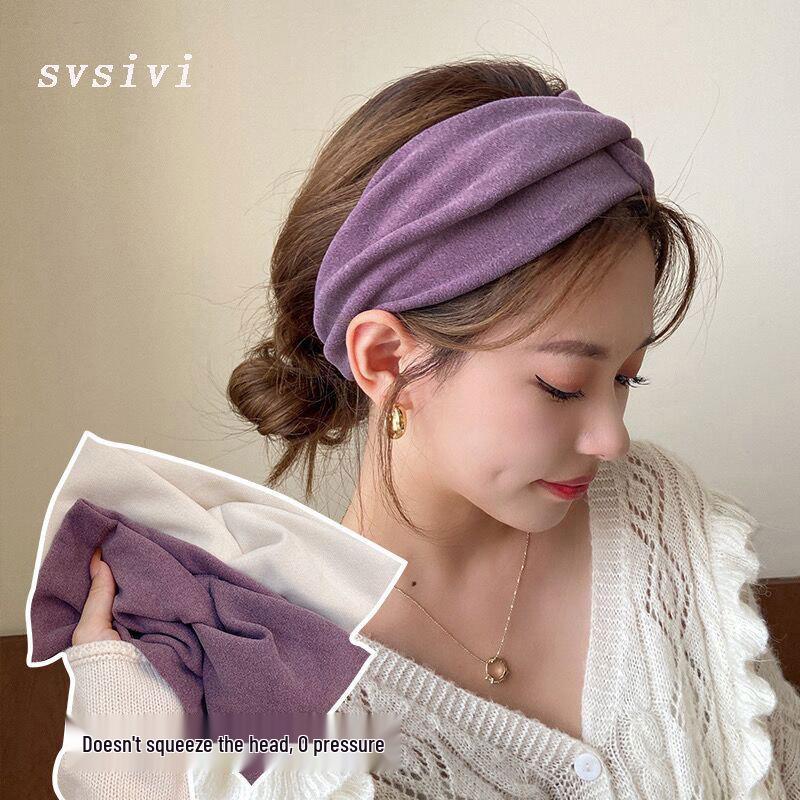 Autumn Winter Suede Wide Headband: Simple, Elegant Hair Accessory for Daily Wear