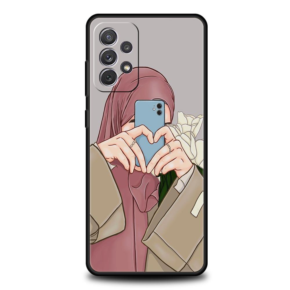 Phone Case For Samsung Galaxy A15 A13 A51 A71 A41 A31 A21S A03S A05 A35 A32 A55 A23 A25 A33 A53 A73 5G Muslim Arabic Girl Cover