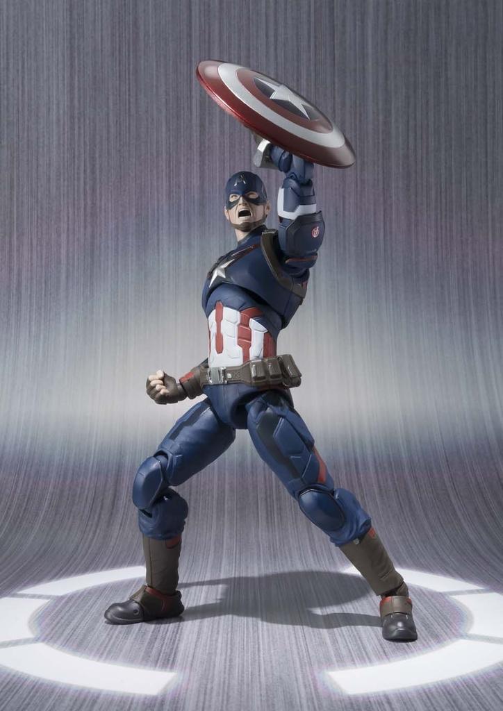 TAMASHII NATIONS Avengers Captain ca. 155mm ABS PVC bemalte Actionfigur S.H.Figuarts Amerika, &