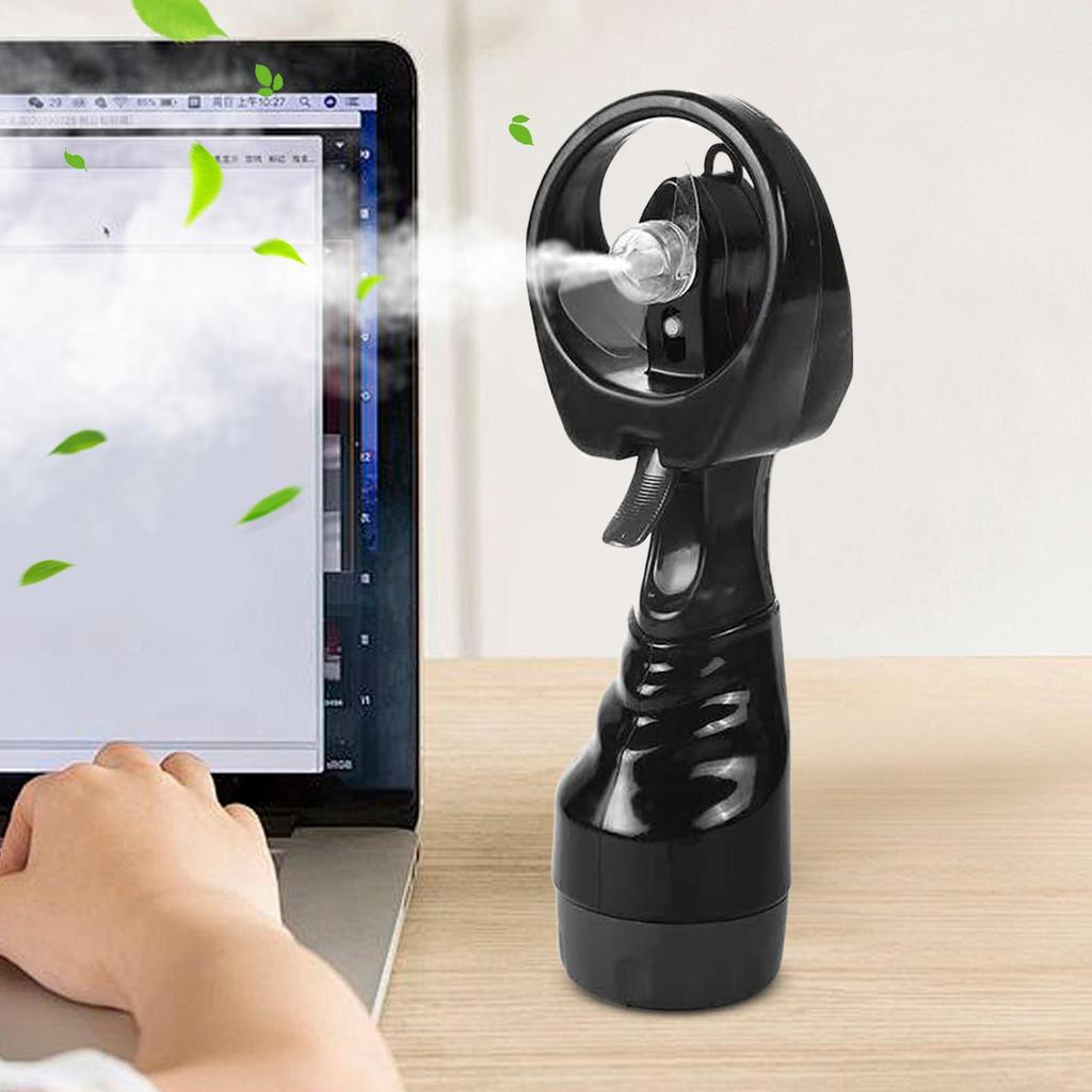Portable Hand Held Battery Power Fan Air Water Mist Bottle Cooling Spray Office Desk Air Misting Spray Fan