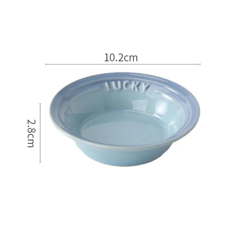 Ceramic Small Round Dishes Household Appetizer Plates for Snacks & Dipping Sushi Soy Sauce Vinegar Saucer Kitchen Tableware