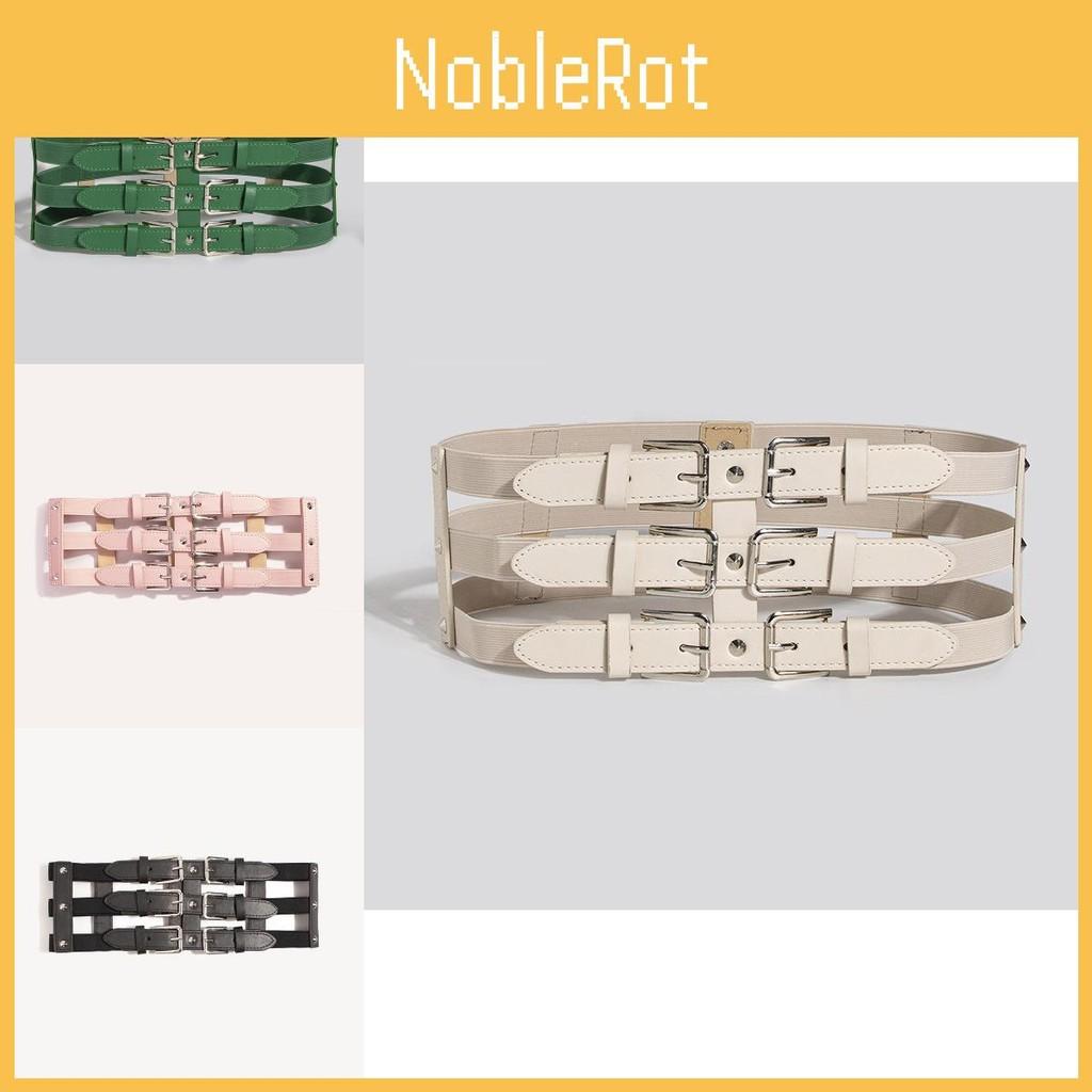 Punk Wide Female Waist Belt With Adjustable Length For Party And Daily Wear
