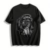 Cool Sunglasses Gun-wielding Pug Graphic Casual Top Pure Cotton T-shirt