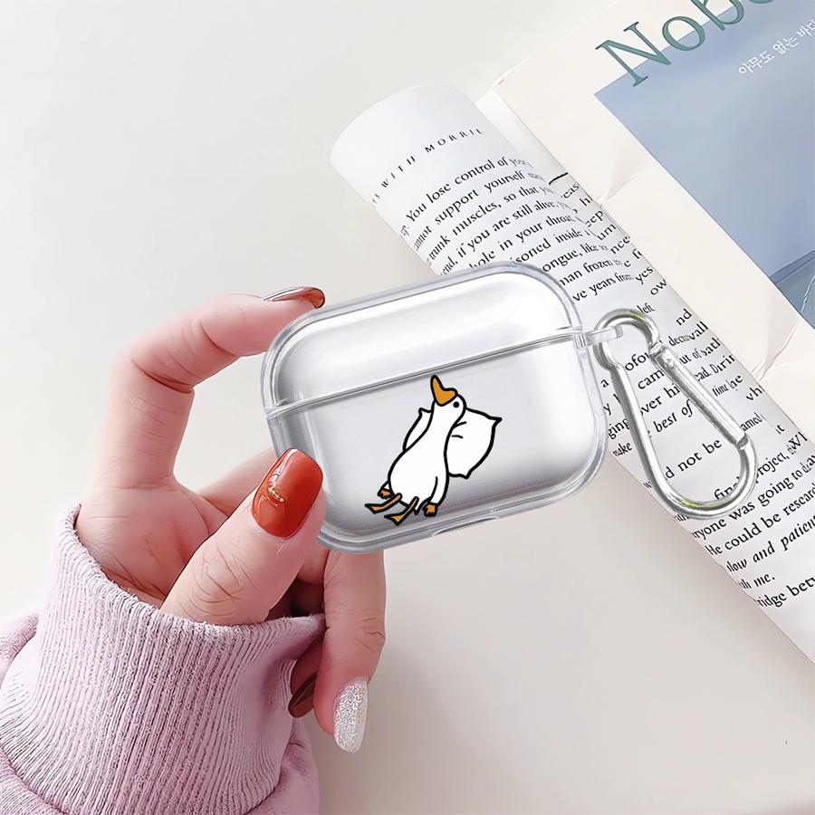 Cute DUCK Case For Airpods 2 1 Pro2 4 Pro Pro3 3 Clear Earphone Cases Cover