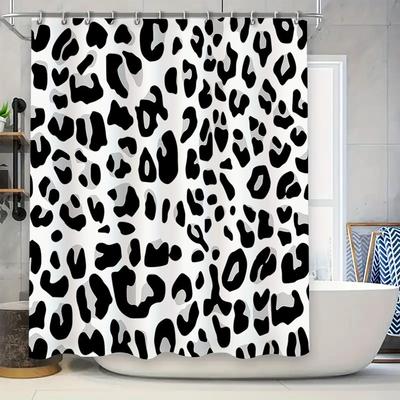 Animal Print Shower Curtain Jungle Leopard Pattern Bathroom Decor Wild Nature Theme Waterproof Fabric Liner for Home