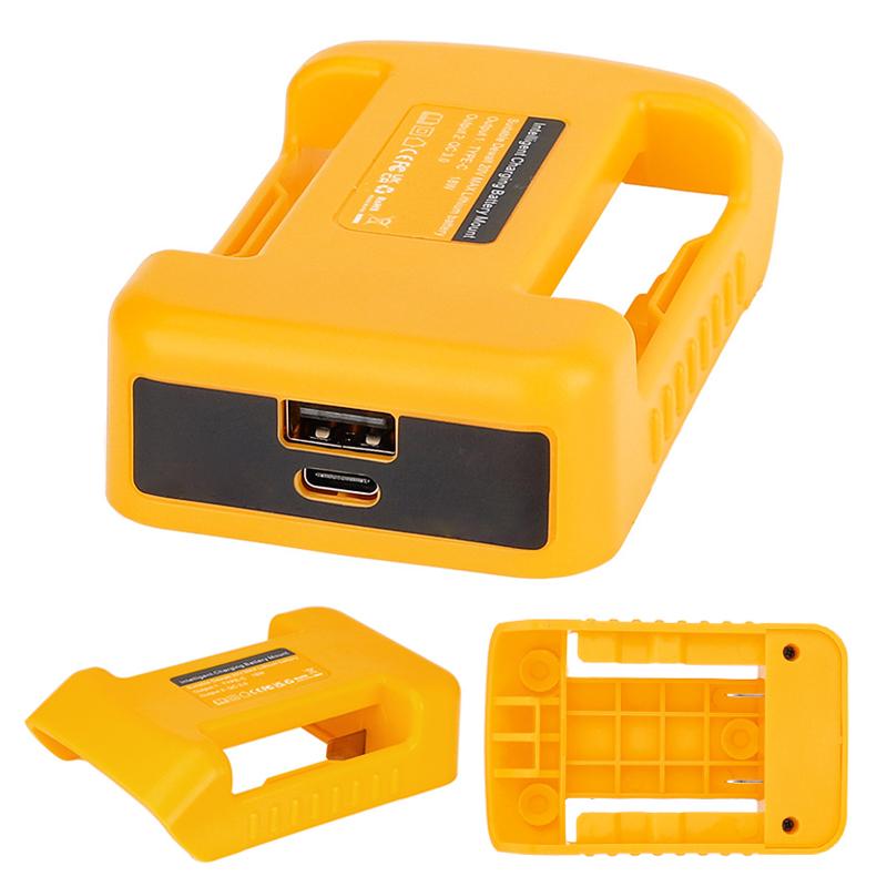

Для Dewalt 18 В 20 В держатель аккумулятора пряжка ремня с USB с выходом Type-C портативная стойка для аккумулятора быстрая зарядка