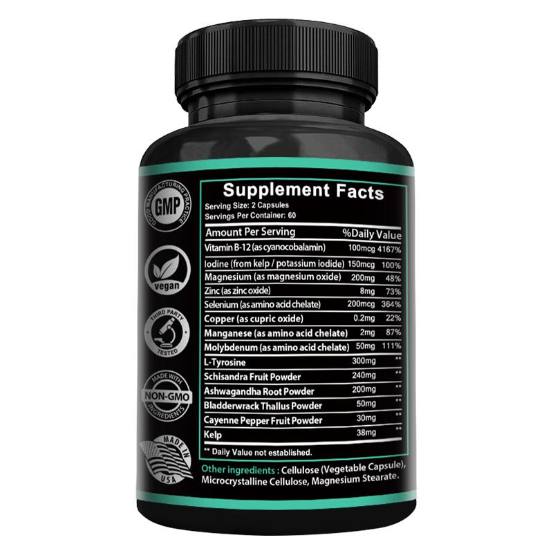Vitamina B12, iodio, zinco, selenio, 120 Capsule Integratore Alimentare