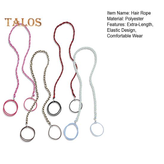 4Pcs Hair Rope Women Extra-Length Spiral Hair Band Long Sports Headband Tearable Elastic Hair Straps Ponytail Holder