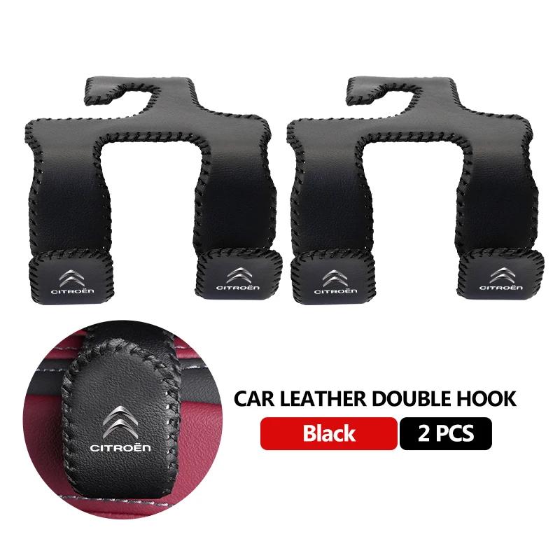 Leather Car Seat Back Head Rest Double Hook Handbag Bracket For Citroen Grand Berlingo Jumper Celysee Xsara Picasso Aircross aia256