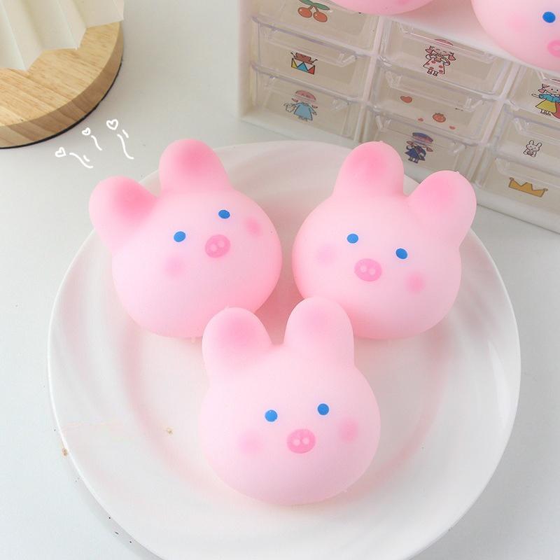 Kawaii Sakura Pig Squeeze Toys Creative Stress-relieving Tool Fidget Toys Little Rabbit Piggy Slow Rebound Release Toy Mochi