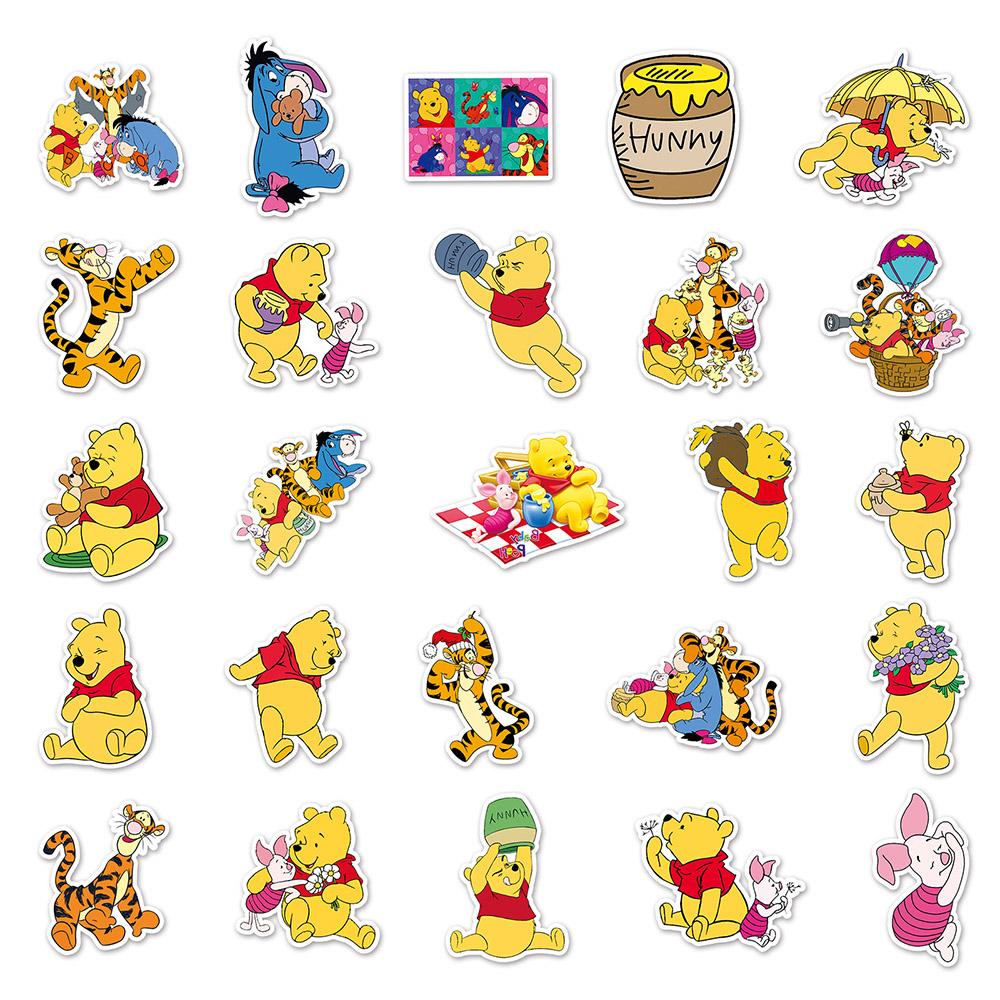 10/30/50pcs Winnie The Pooh Graffiti Stickers Cute Cartoon Bear Decals DIY Guitar Fridge Water Bottle Classic Sticker Toy