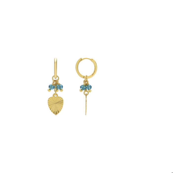 Boucles d'oreilles - LUXENTER - Sopu - Argent 925 - Or jaune 18k - Cristal vert