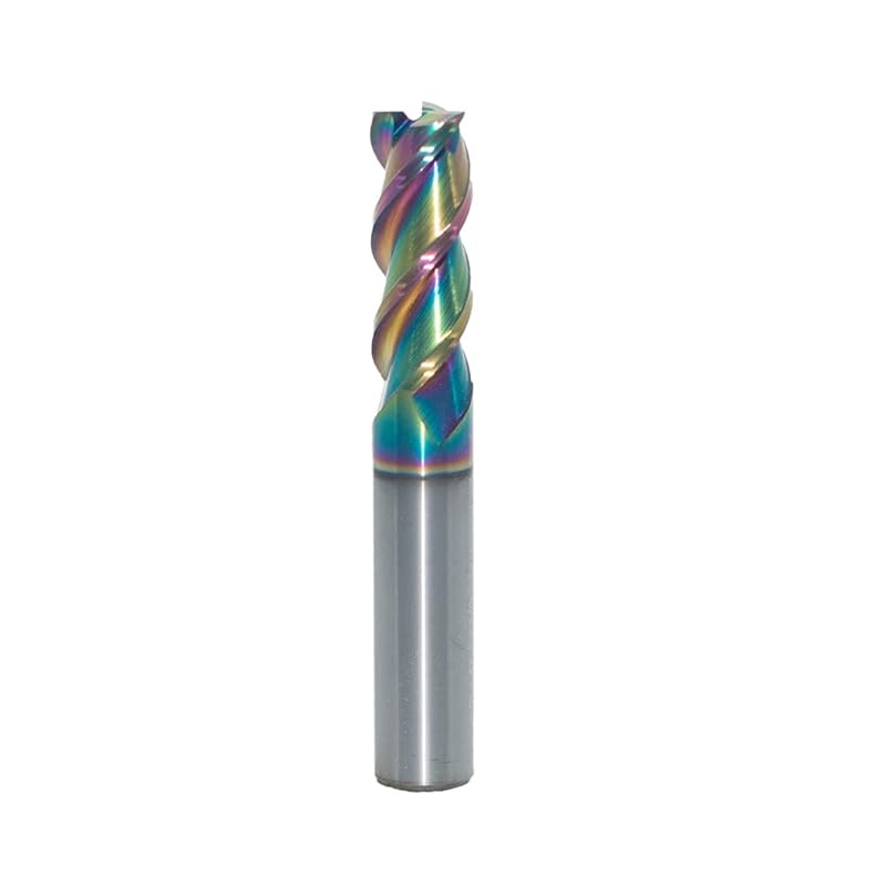 1/4" Extra Long Carbide Square End Mill for Aluminum, Copper Alloy, Plastic, 4" Overall Length End Mill Bits, 3 Flute HRC 55 Deg DLC Coating, CNC