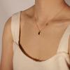 Retro Acrylic Pendant Necklace: Influencer-Style Gold-Plated Titanium Steel Chain for Women