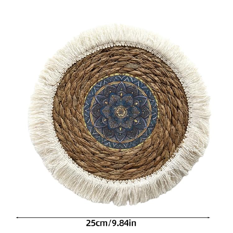 Individualisierte Rattan-Wanddekorationen Einzigartiger runder Wandbehang aus Grasgeflecht