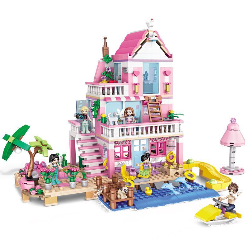 Chao Bao 7647 Lego-Compatible Seaside Villa Girls' Building Blocks Puzzle Toy