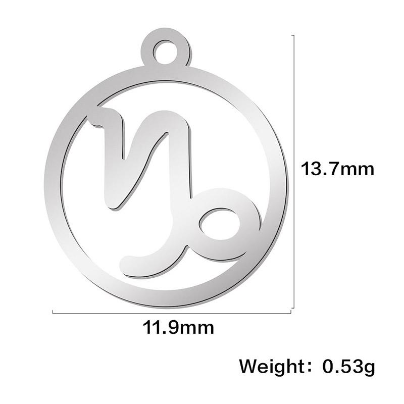 Teamer 12pcs/lot Zodiac Signs Charms Jewelry Making Stainless Steel Gold Color 12 Constellation Taurus Pendants Birthday Gifts