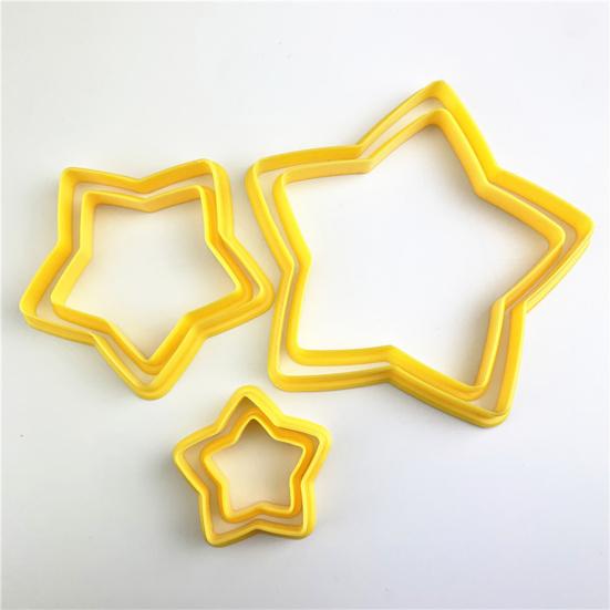 1 Set Tagliabiscotti Forma di Fiore Fai da Te Plastica Pentagramma Cuori Stampini per Cottura Stencil per Bambini