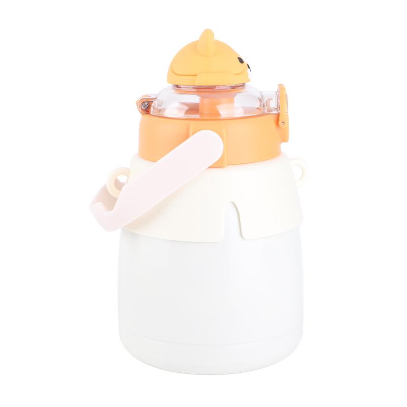 Straw Thermal Cup Large Capacity Stainless Steel Cute Stylish Water Cup for Girls Children Travel Outdoor 950ml