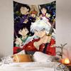 Anime I-Inuyasha Colorful Tapestry Wall Hanging Bohemian Wall Tapestries Mandala Wall Art Decor