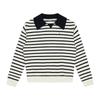 HAZZYS Women's Striped Polo Collar Sweatshirt
