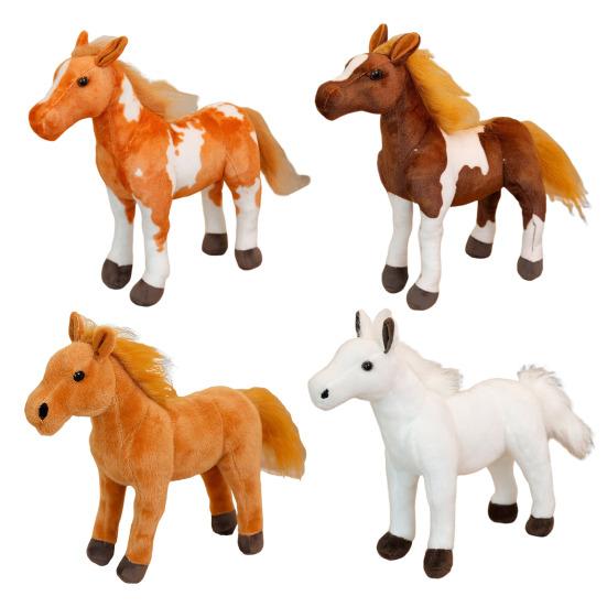 Kids Horse Doll Fleece Fabric Foal Shape Doll PP Cotton Filling Easy To Maintain Children Playroom Horse Companion