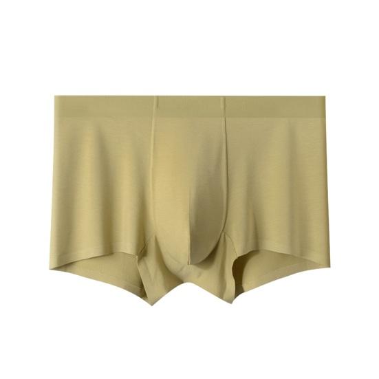 Men Boxer Underwear Mid-rise Elastic Waistband Slim Fit Breathable Boxer Briefs U-Convex Seamless Modal Panties