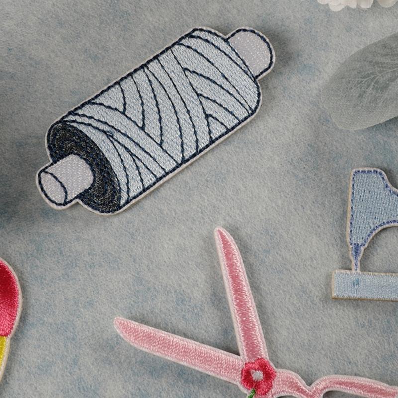 9 Pcs Scissors Embroidery Patches Iron On Patches Embroidered Patches Repair Patches Clothes Hanger Sewing Patches