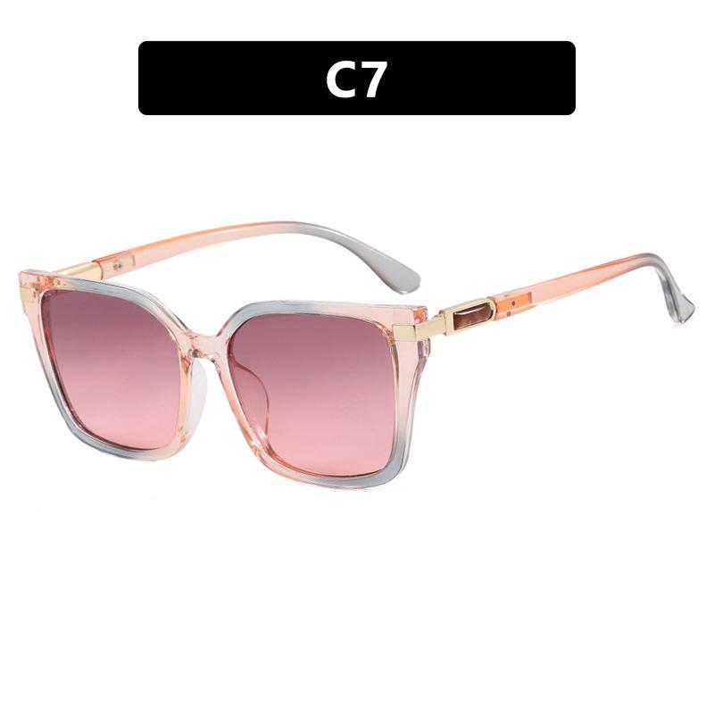 Square simple sunglasses color matching new retro European and American street shooting high-end sunglasses sunglasses personality
