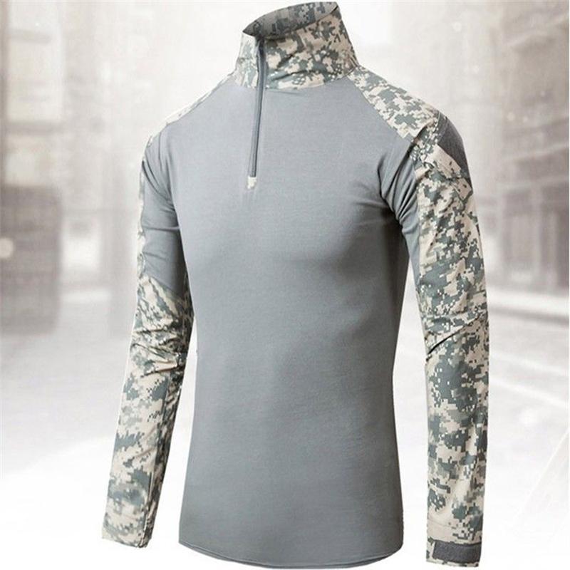 Tactical Army Combat Shirt Men Long Sleeve Camouflage Military T Shirt Paintball Uniform Clothing