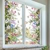 Floral Butterfly Window Static Cling 1/2 Sheets Wildflower Pattern Sticker for Birthday Party Window Decoration