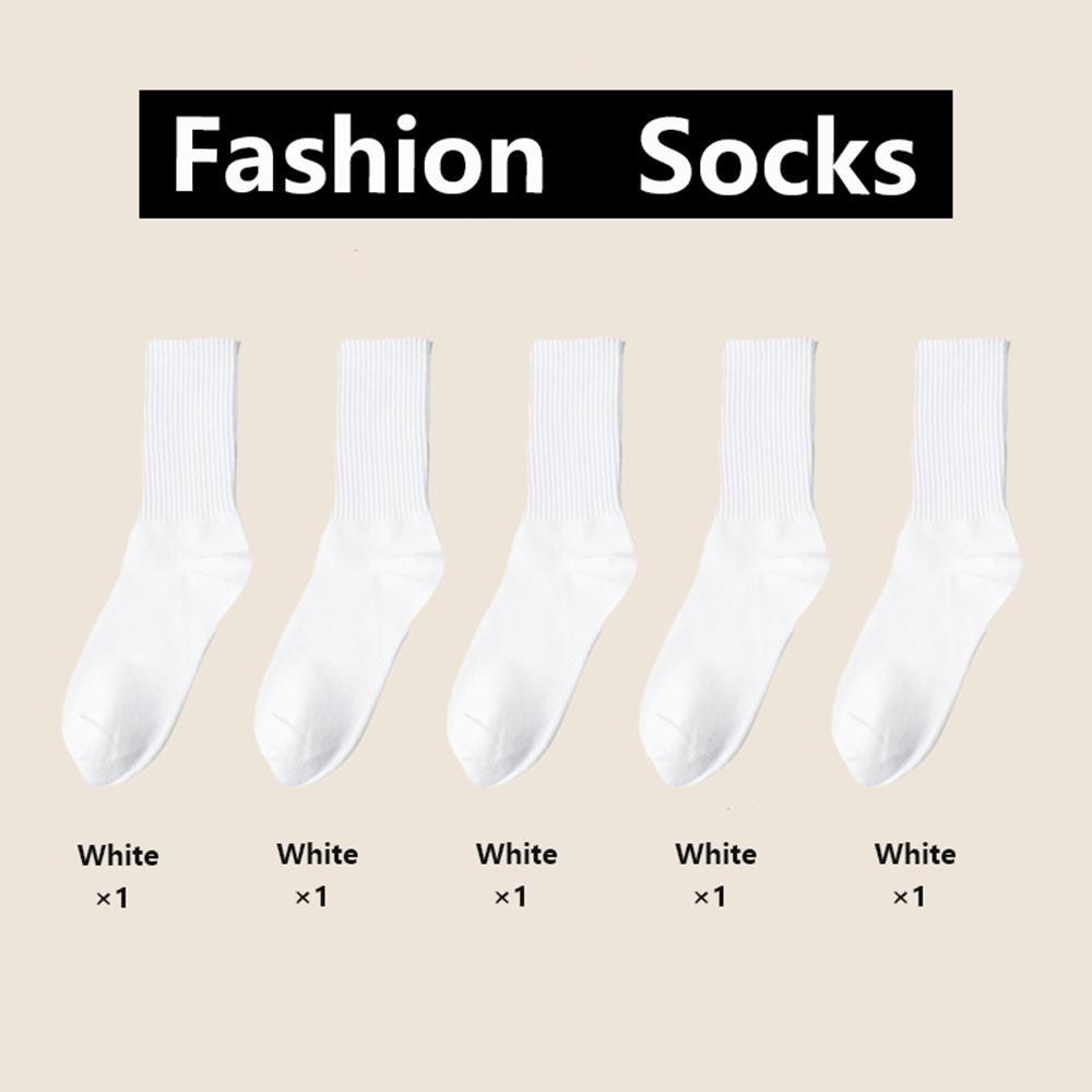 5 Pcs Set High-Quality Socks Women's Casual Business Wear Stockings Solid Spring Summer Black White Socks Comfortable For Women