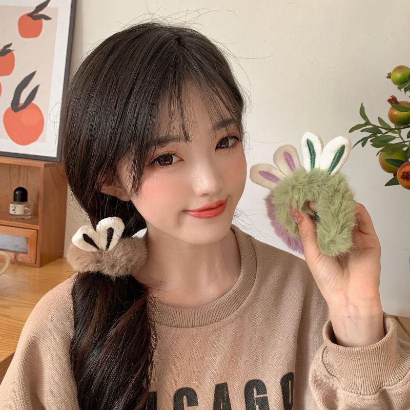 Plüsch-Hasenohren-Haarband – Weiches, waldinspiriertes Haar-Accessoire für Herbst & Winter