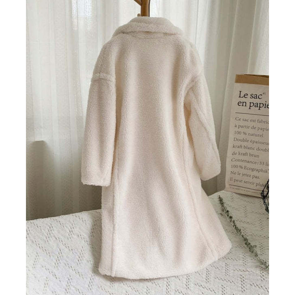 Loose Fur All-in-one Imitation Fur Jacket For Women Mid-length Large Trench Coat Lambswool