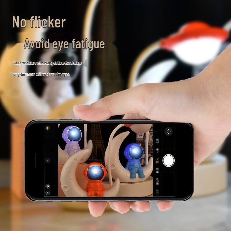 Astronaut LED Night Light: Moon Man Bedside Lamp for Student Dorms, Reading, and Desk Atmosphere.