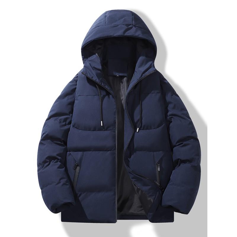 Mens Winter Thick Cotton Puffer Jacket Casual Hooded Warm Coat Youth