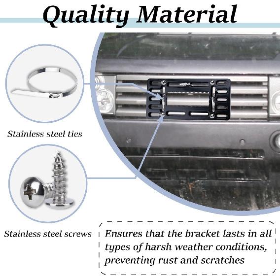 License Plate Bracket Holder, Front License Plate Bracket, No Drill Front Plate Mount, Licenses Plates Brackets Bumper, Car Frame Mount Adapter With