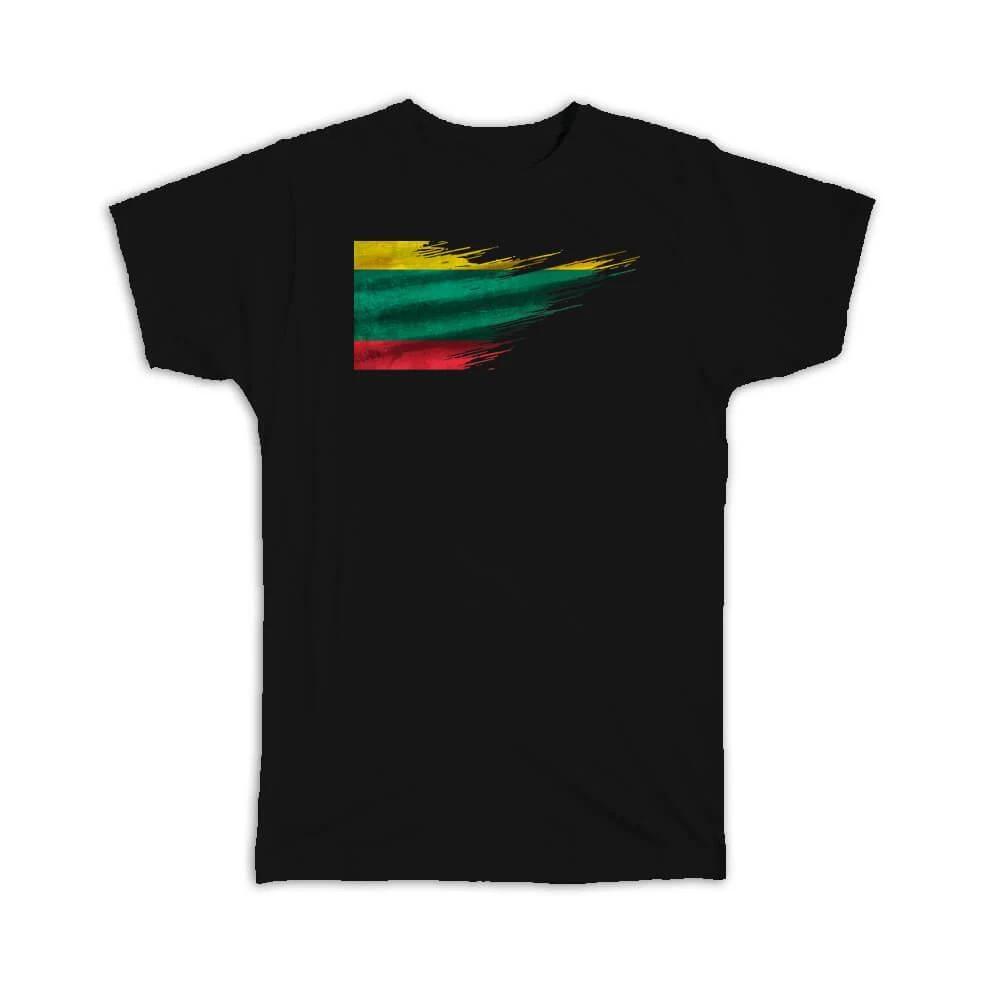 Gift T-Shirt : Lithuania Flag Modern Country Expat XL
