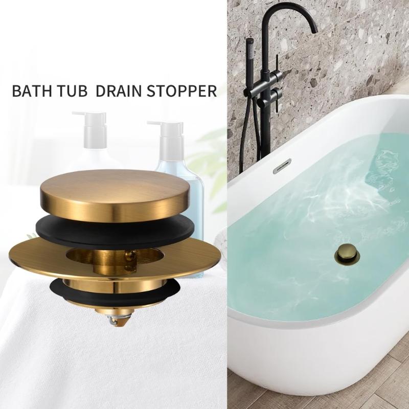 Shock Absorbing Bathtubs Drain Plug Innovative Spring Loading Mechanism Strong Metal Bathtubs Drain for Bathroom Use